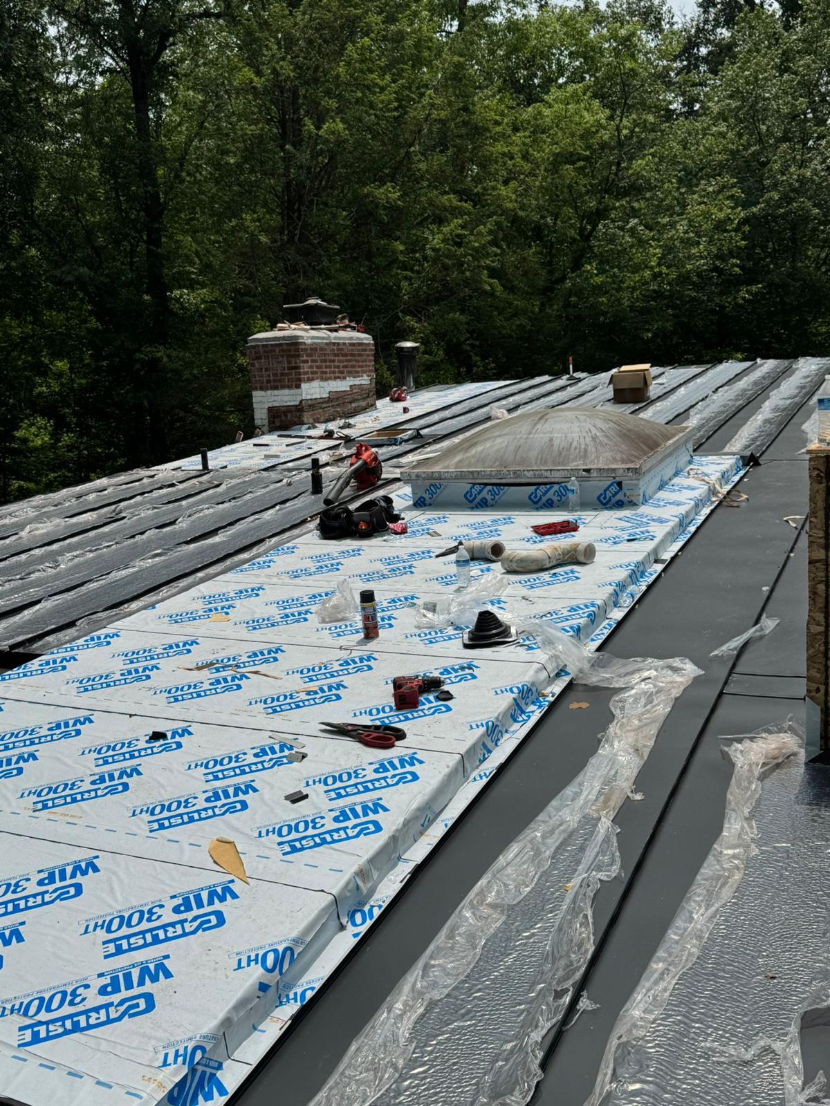Standing-seam metal roofing detail in Maryland