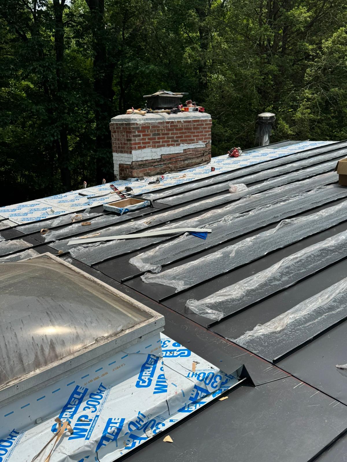 Weather-sealed metal roof installation in Maryland