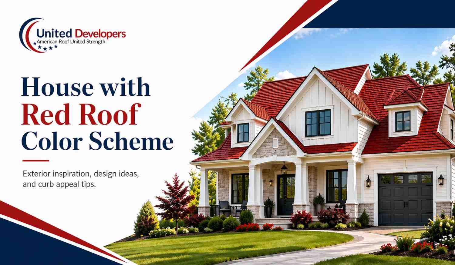 house with red roof color scheme