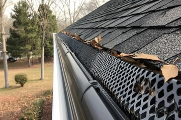 Homeowner checking Do It Yourself Gutter Guards performance