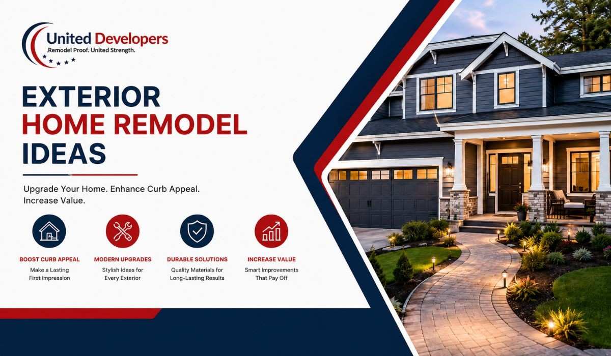 exterior home remodel ideas with modern house design, curb appeal upgrades, and home value improvements