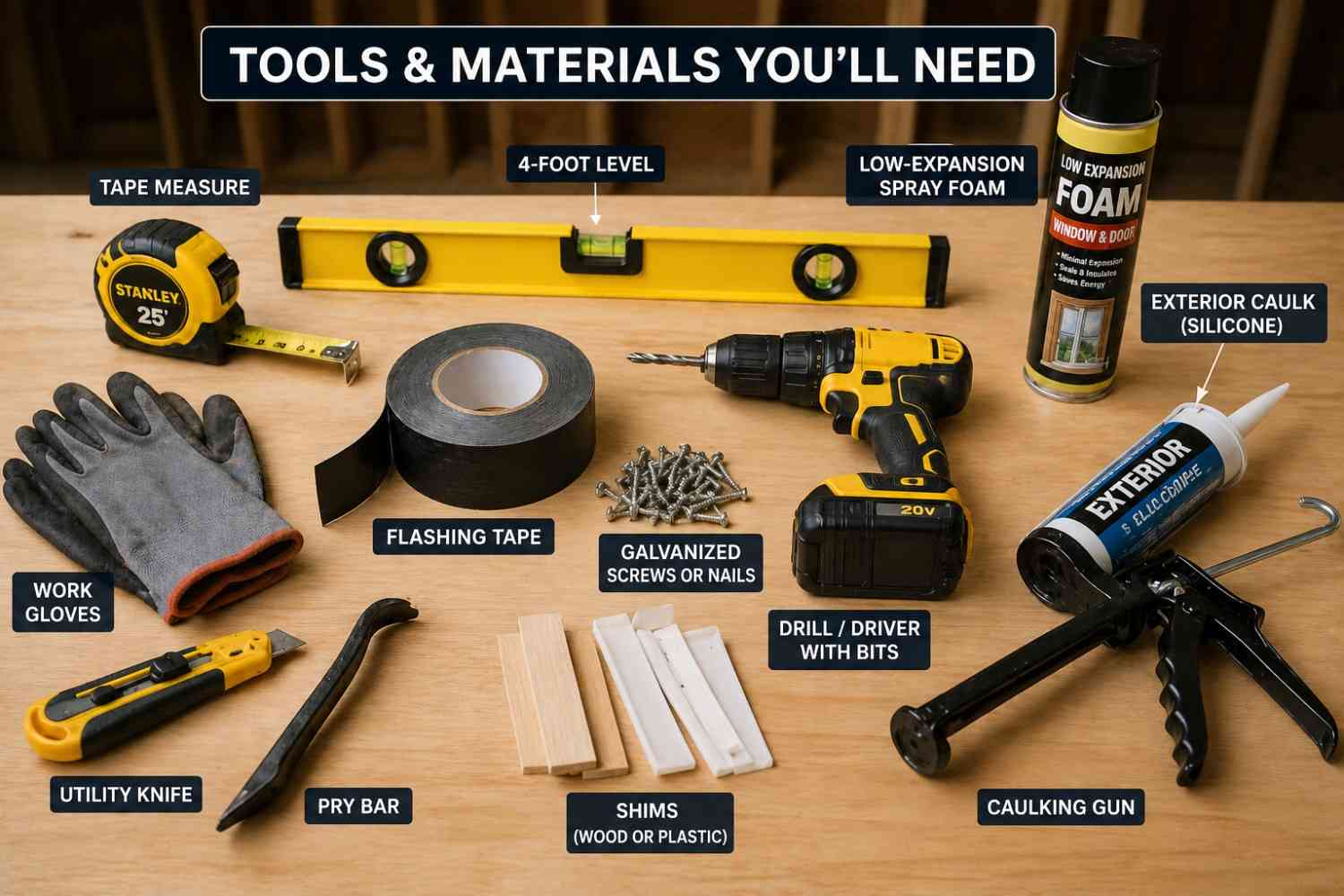 Tools and Materials Needed for Window Installation