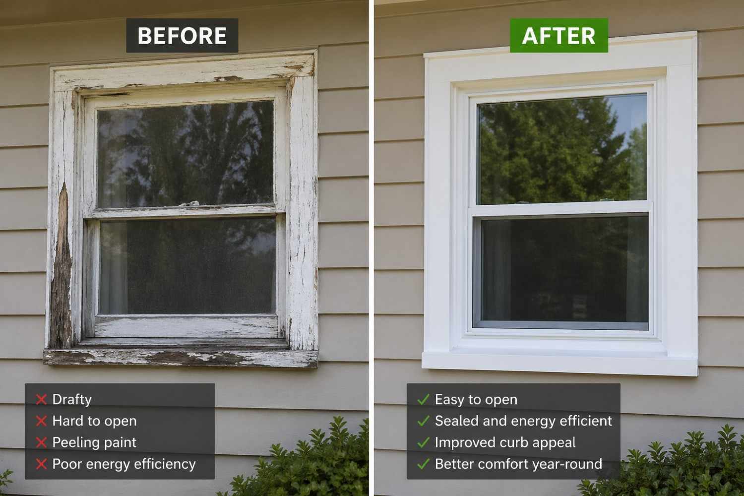 Before and After Window Replacement Comparison