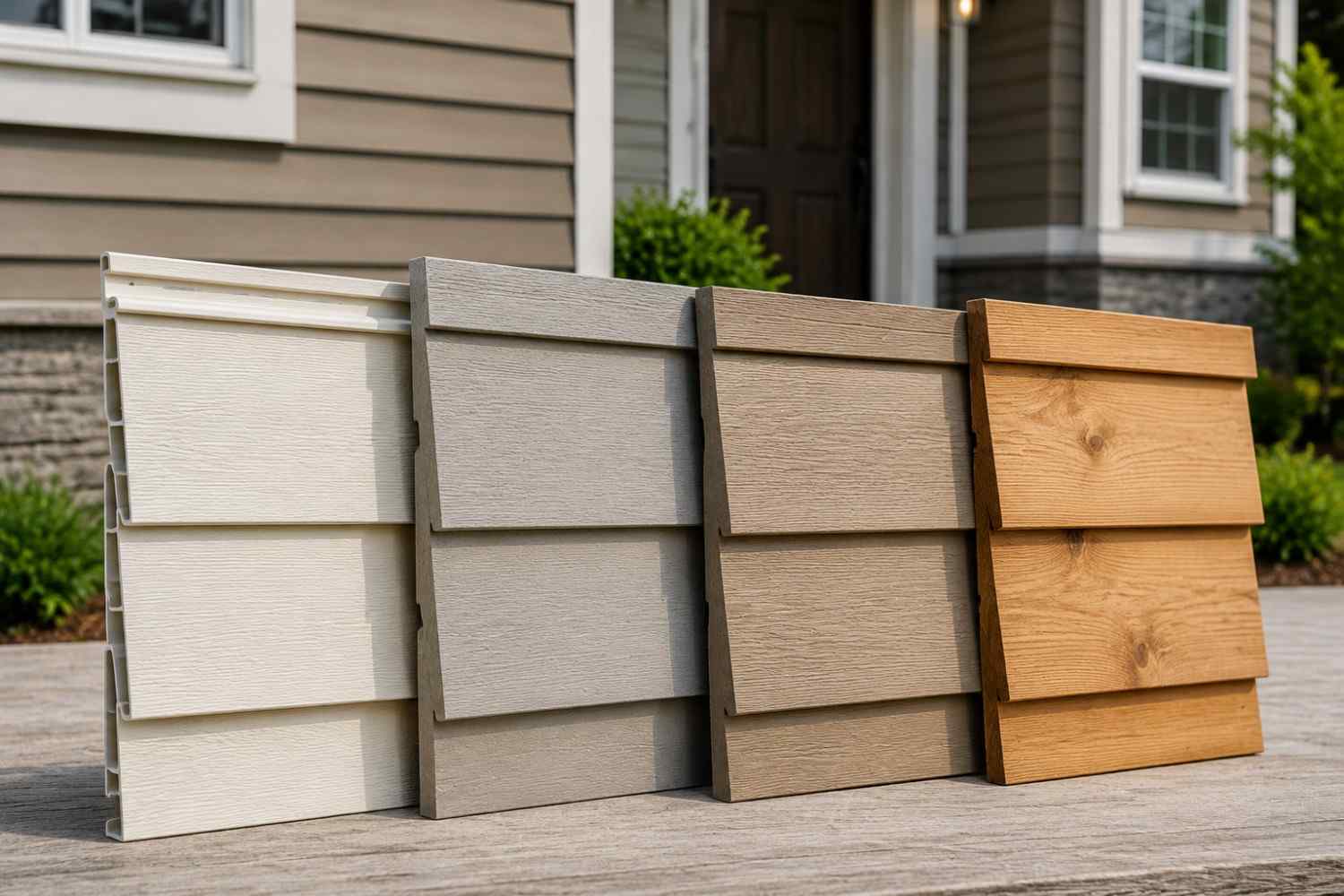 Dutch lap siding and traditional siding material options including vinyl, fiber cement, engineered wood, and natural wood.