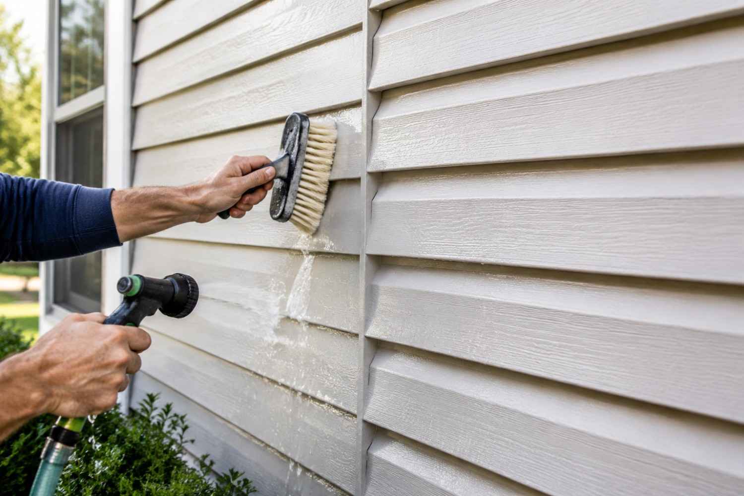 Dutch lap siding and traditional siding maintenance with gentle exterior cleaning.