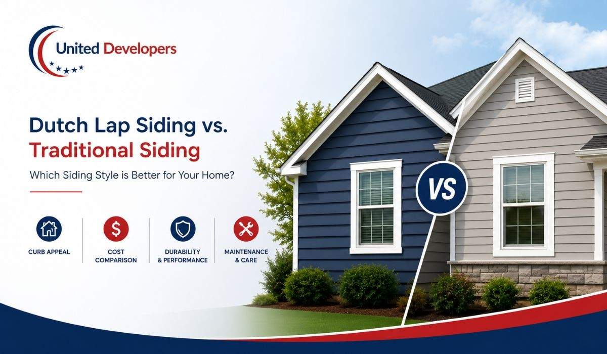 Dutch lap siding vs traditional siding comparison for home exterior style, curb appeal, durability, and maintenance.